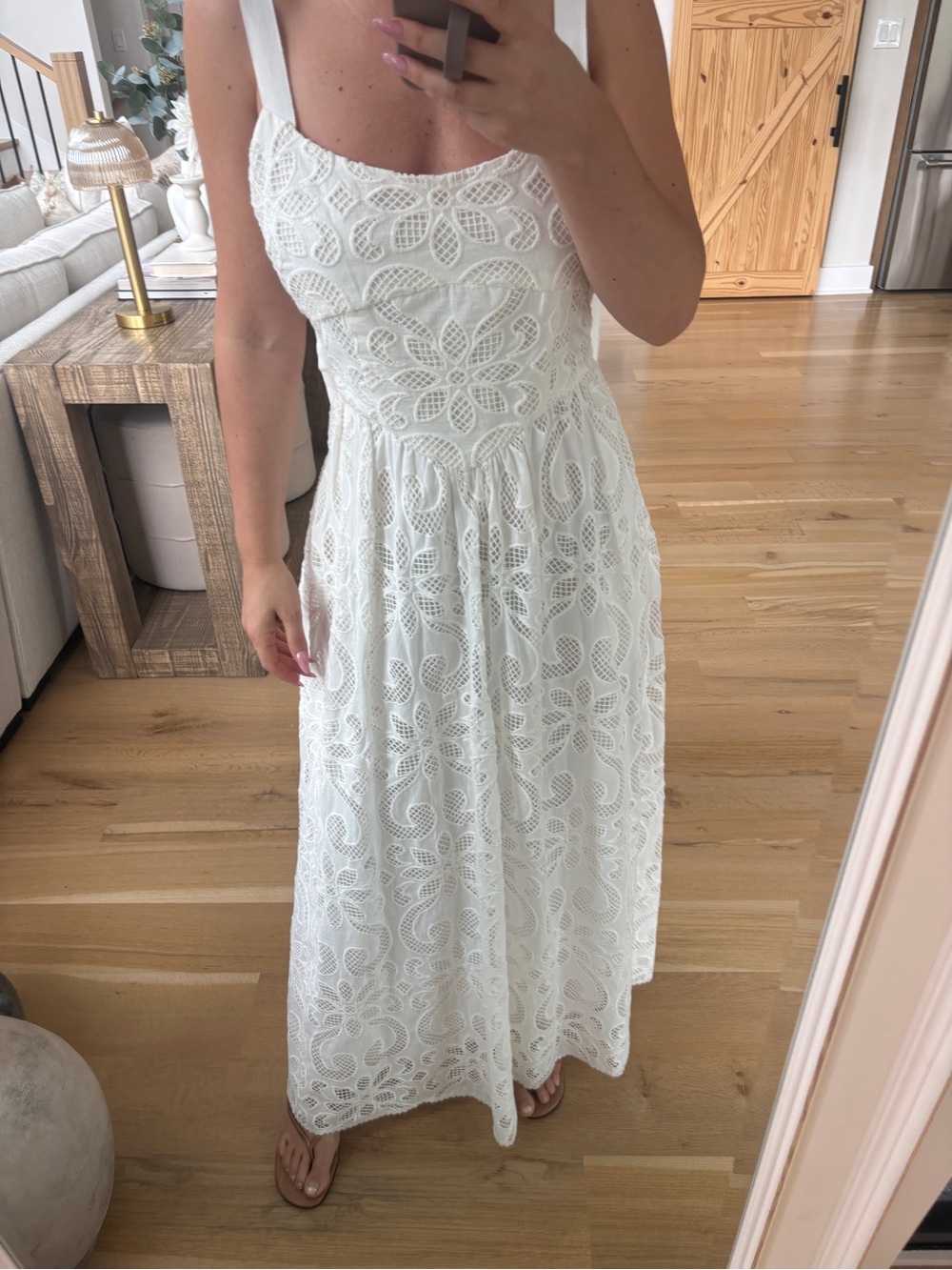 SAYLOR White Floral Lace Maxi Dress
